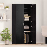 Highboard 80 x 39 x 178 cm Engineered Wood Black oak