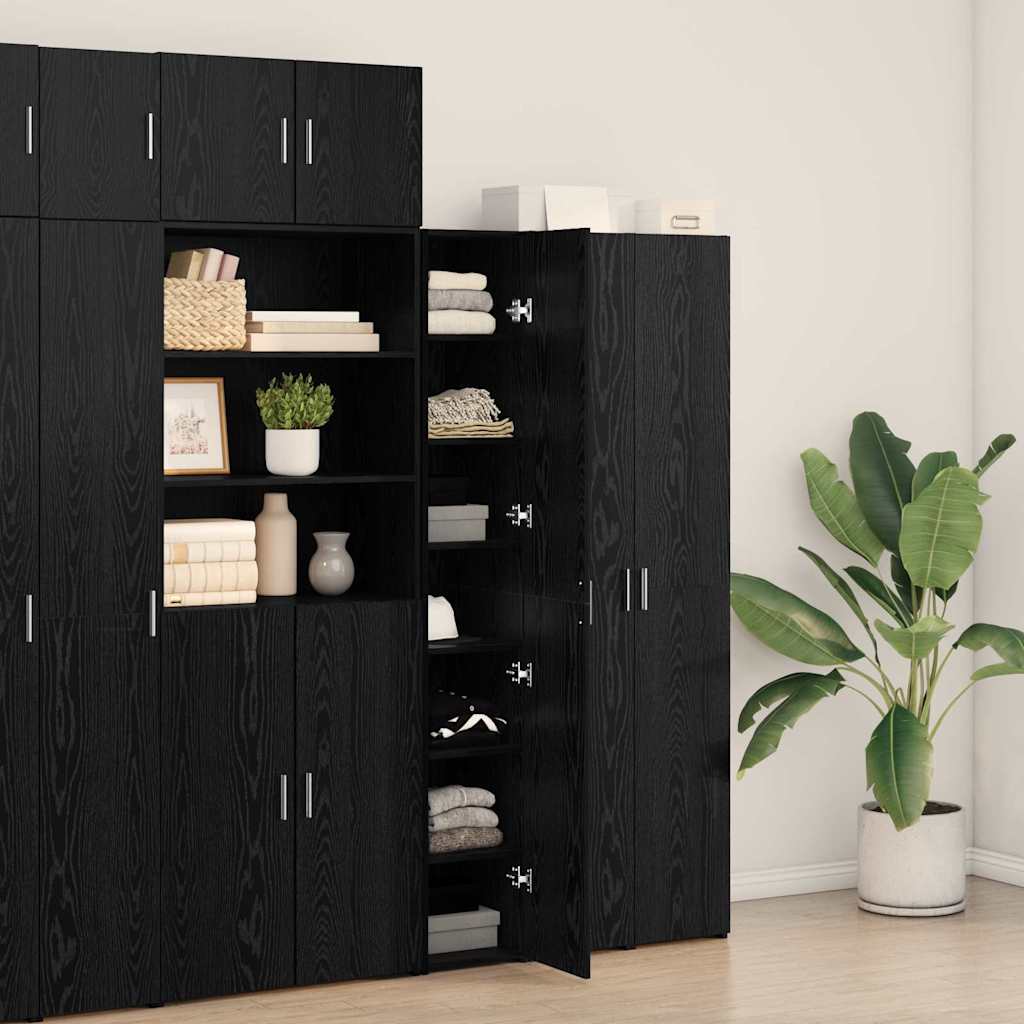 Highboard 2 pcs Black Oak 30 x 42,5 x 185 cm