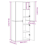 Highboard Black Oak 80 x 42 x 185 cm - Low Angle