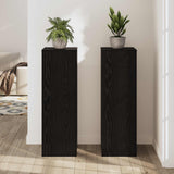 Plant Stand 2 pcs Black Oak 33 x 33 x 100 cm Engineered Wood - Top-Down View