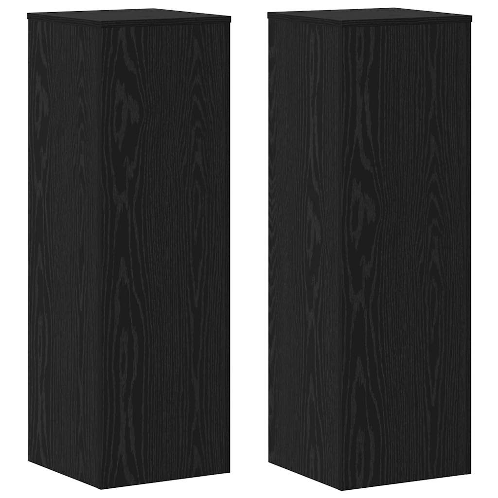 Plant Stand 2 pcs Black Oak 33 x 33 x 100 cm Engineered Wood