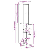 Apothecary Cabinet Black oak 30 x 41 x 174.5 cm Engineered wood - Extra Image