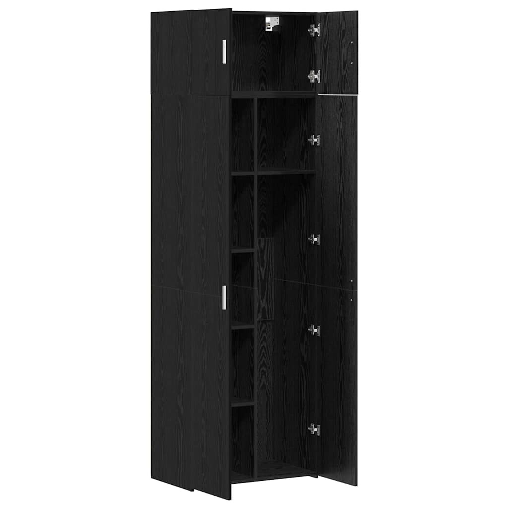 Storage Cabinet 2 pcs Black Oak 70 x 42,5 x 185 cm