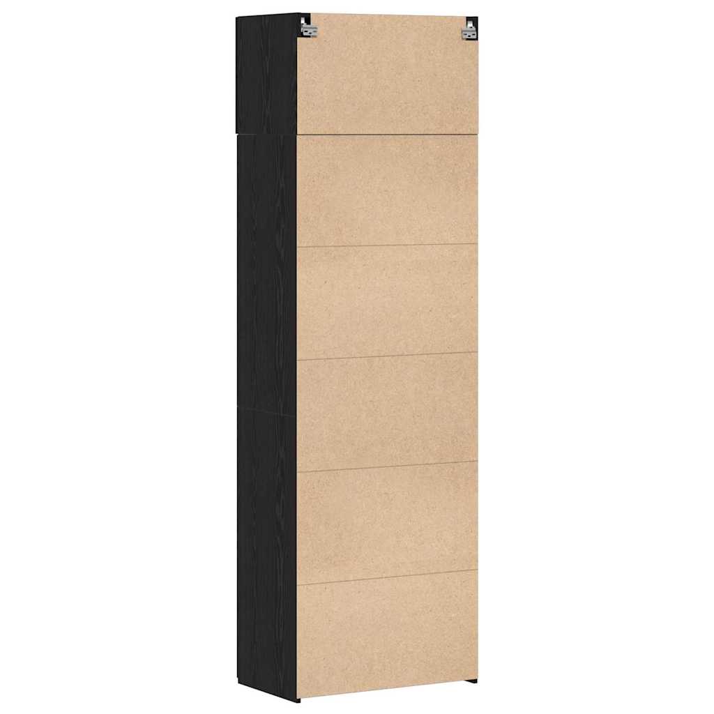 Storage Cabinet 2 pcs Black Oak 70 x 42,5 x 185 cm