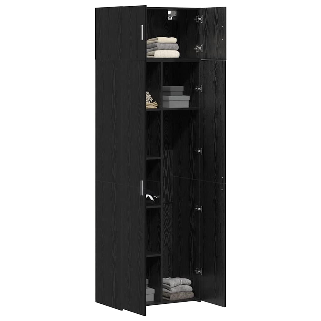 Storage Cabinet 2 pcs Black Oak 70 x 42,5 x 185 cm