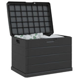 Garden Storage Box Anthracite 77.5 x 54.5 x 53 cm Plastic - Side View