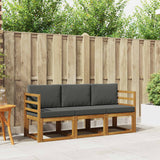 Outdoor Sofa Set with Cushion 3 pcs Natural and Anthracite
