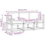 Outdoor Sofa Set with Cushion 3 pcs Natural and Anthracite - Low Angle