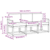 Outdoor Sofa Set with Cushion 3 pcs Natural and Anthracite - Low Angle