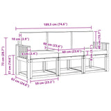 Outdoor Sofa Set with Cushion 3 pcs Natural and Anthracite