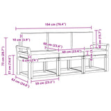 Outdoor Sofa Set with Cushion 3 pcs Natural and Anthracite