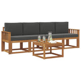 Outdoor Sofa Set with Cushion 5 pcs Natural and Anthracite