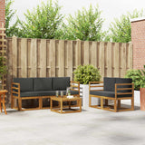 Outdoor Sofa Set with Cushion 6 pcs Natural and Anthracite