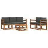 Outdoor Sofa Set with Cushion 6 pcs Natural and Anthracite