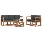 Outdoor Sofa Set with Cushion 6 pcs Natural and Anthracite - Side View