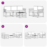 Outdoor Sofa Set with Cushion 6 pcs Natural and Anthracite