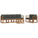 Outdoor Sofa Set 7 pcs 6-Seaters Natural and Anthracite