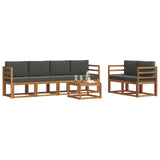 Outdoor Sofa Set with Cushion 7 pcs Natural and Anthracite