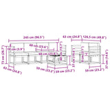 Outdoor Sofa Set with Cushion 7 pcs Natural and Anthracite