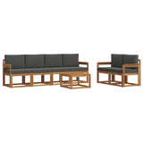 Outdoor Sofa Set with Cushion 7 pcs Natural and Anthracite