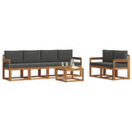Outdoor Sofa Set 7 pcs 6-Seaters Natural and Anthracite