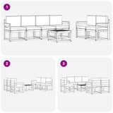 Outdoor Sofa Set with Cushion 7 pcs Natural and Anthracite - Close-Up Angle