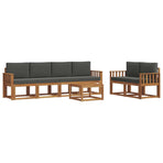 Outdoor Sofa Set 7 pcs 6-Seaters Natural and Anthracite