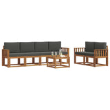 Outdoor Sofa Set with Cushion 7 pcs Natural and Anthracite
