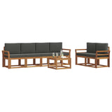Outdoor Sofa Set with Cushion 7 pcs Natural and Anthracite