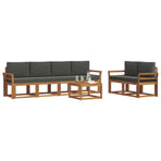 Outdoor Sofa Set 7 pcs 6-Seaters Natural and Anthracite