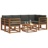 Outdoor Sofa Set with Cushion 7 pcs Natural and Anthracite - Side View