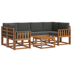 Outdoor Sofa Set 7 pcs Natural and Anthracite