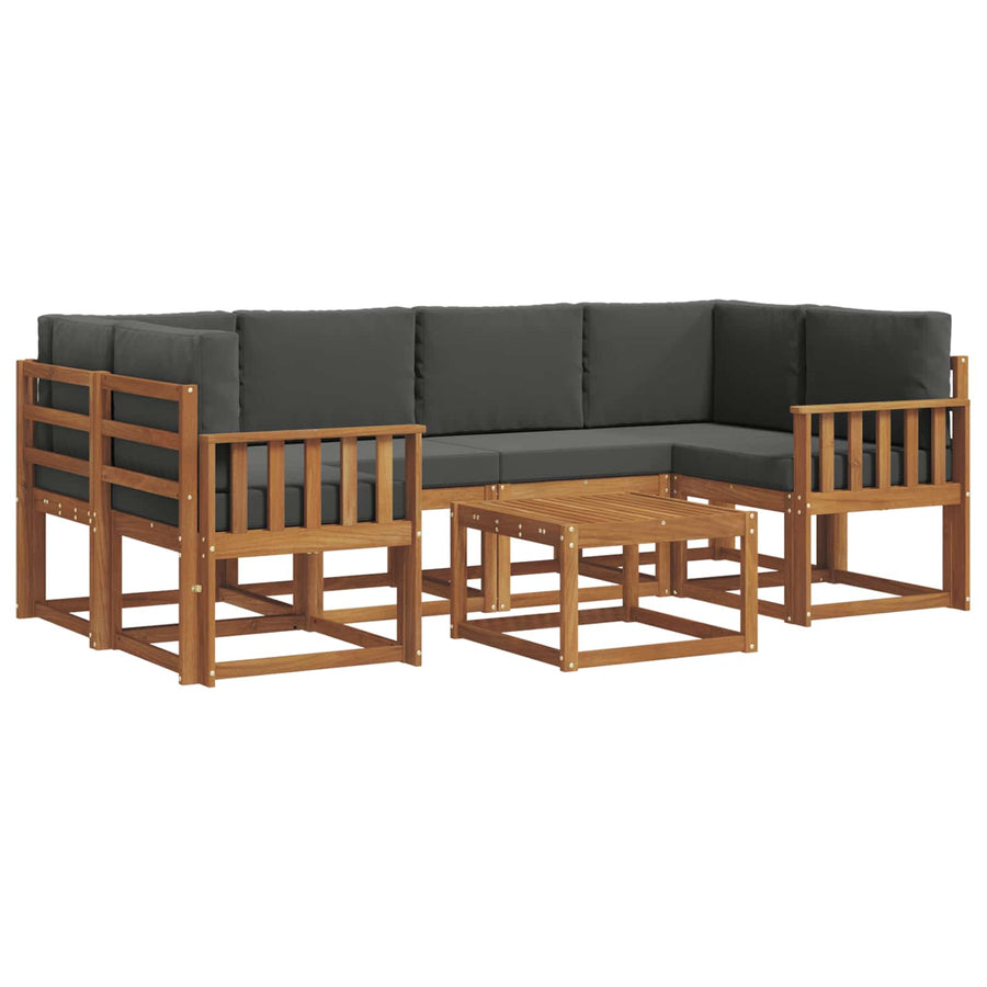 Outdoor Sofa Set 7 pcs Natural and Anthracite
