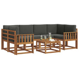 Outdoor Sofa Set with Cushion 7 pcs Natural and Anthracite