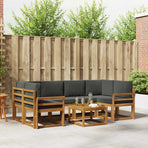 Outdoor Sofa Set 7 pcs Natural and Anthracite