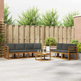 Outdoor Sofa Set with Cushion 8 pcs Natural and Anthracite