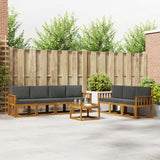 Outdoor Sofa Set with Cushion 8 pcs Natural and Anthracite