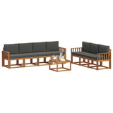 Outdoor Sofa Set with Cushion 8 pcs Natural and Anthracite - Side View