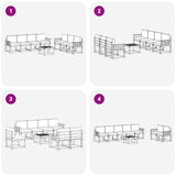 Outdoor Sofa Set with Cushion 8 pcs Natural and Anthracite - Close-Up Angle