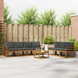 Outdoor Sofa Set with Cushion 8 pcs Natural and Anthracite