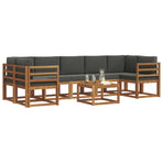 Outdoor Sofa Set 8 pcs Natural and Anthracite