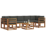 Outdoor Sofa Set with Cushion 8 pcs Natural and Anthracite - Side View