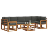 Outdoor Sofa Set with Cushion 8 pcs Natural and Anthracite - Side View