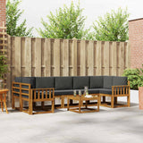 Outdoor Sofa Set with Cushion 8 pcs Natural and Anthracite