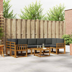 Outdoor Sofa Set 8 pcs Natural and Anthracite