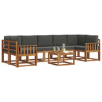 Outdoor Sofa Set 8 pcs Natural and Anthracite
