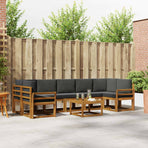 Outdoor Sofa Set 8 pcs Natural and Anthracite