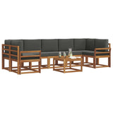 Outdoor Sofa Set with Cushion 8 pcs Natural and Anthracite - Side View