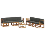 Outdoor Sofa Set with Cushion 9 pcs Natural and Anthracite - Side View