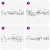 Outdoor Sofa Set with Cushion 9 pcs Natural and Anthracite